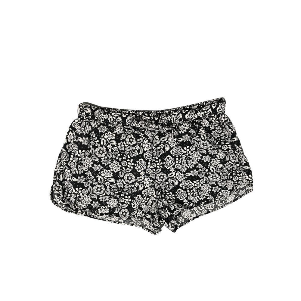 AEROPOSTALE SOFT FLOWY‎ ELASTIC WAIST DRAWSTRING  FLORAL BLACK & WHITE SHORTS M